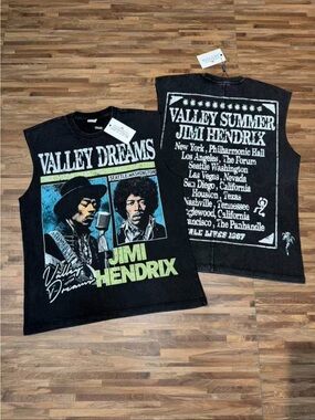 ValleyDreams Jimi Hendrix Black Graphic Tank Top – Valley Dreams Concert Tee